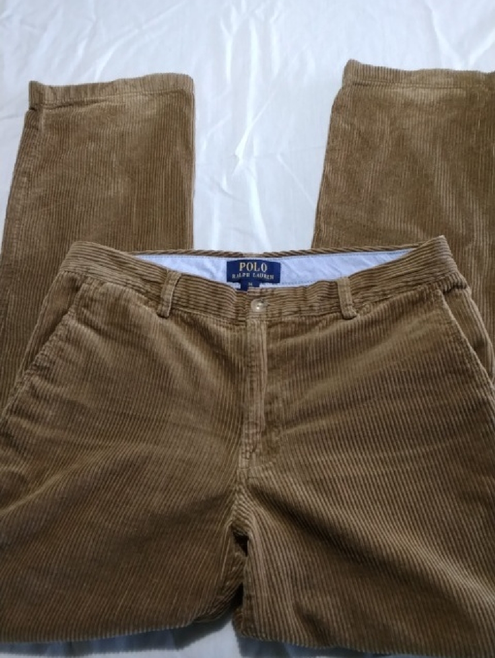 Women,s Polo by Ralph Lauren Tan Brown Corduroy Trousers , 28w , $20